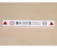 Tile 1 x 8 with 70 in Circle, 'AW-182EF AA-92430', 80 in Circle Pattern (Sticker) - Set 8654