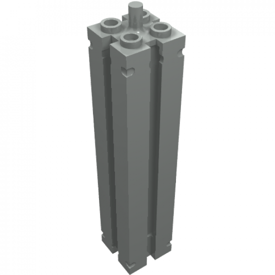 Support 2 x 2 x 8 with Grooves and Top Peg, Smooth on All Sides