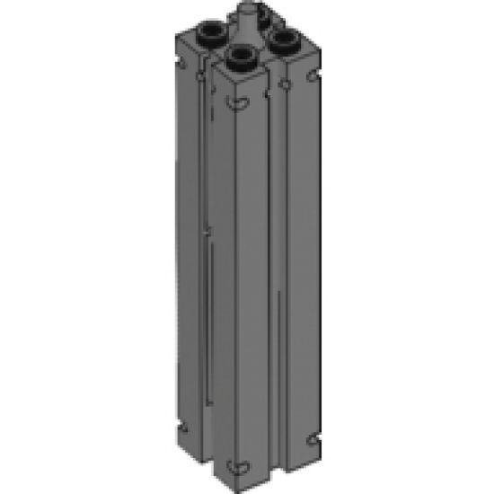 Support 2 x 2 x 8 with Grooves and Top Peg, Smooth on All Sides