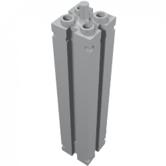 Support 2 x 2 x 8 with Grooves and Top Peg, Smooth on All Sides