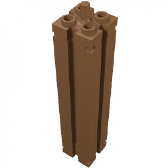 Support 2 x 2 x 8 with Grooves and Top Peg, Smooth on All Sides