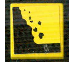 Tile 2 x 2 with Black Falling Rocks Pattern (Sticker) - Set 8364