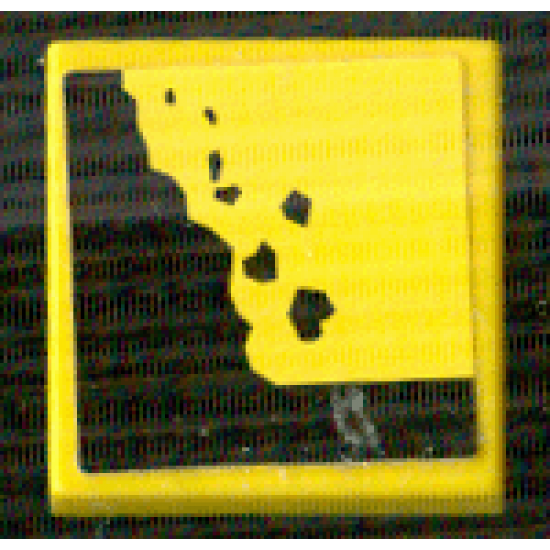 Tile 2 x 2 with Black Falling Rocks Pattern (Sticker) - Set 8364