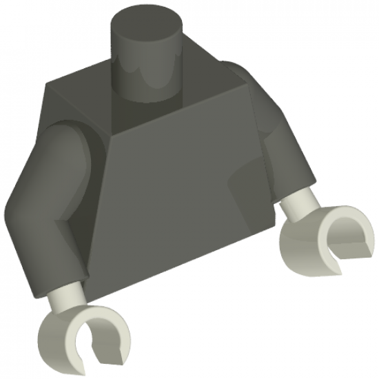 Torso Plain / Dark Gray Arms / White Hands