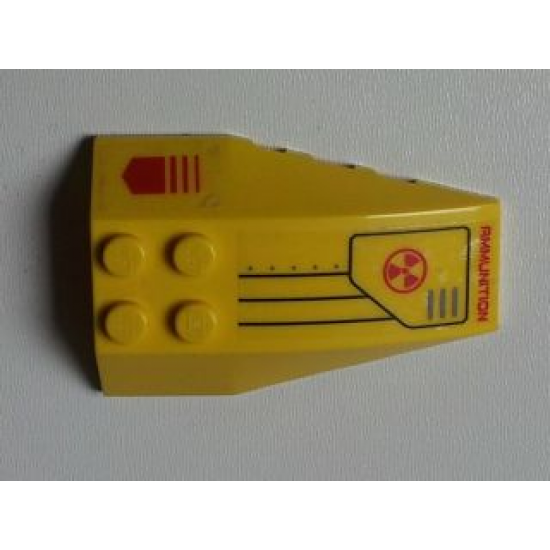 Wedge 6 x 4 Triple Curved with Red Arrow, Radioactivity Warning and 'AMMUNITION' Pattern (Stickers) - Set 7712