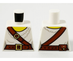 Torso Female, Frilly Shirt, Reddish Brown Belt and Crossbelt with Gold Buckles Pattern