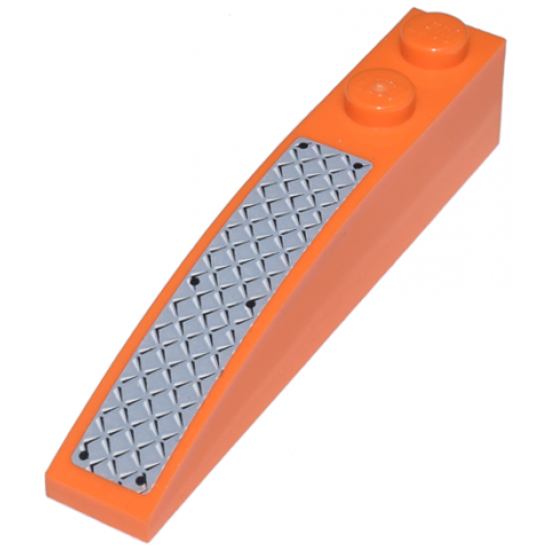 Slope, Curved 6 x 1 with Tread Plate Pattern (Sticker) - Set 7738