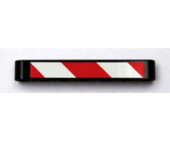 Technic, Liftarm 1 x 7 Thick with Red and White Danger Stripes Pattern Model Right Side (Sticker) - Set 8110