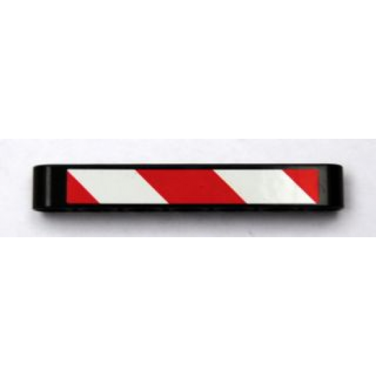 Technic, Liftarm 1 x 7 Thick with Red and White Danger Stripes Pattern Model Right Side (Sticker) - Set 8110