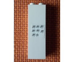 Brick 1 x 2 x 5 with Black Tally Marks Pattern (Sticker) - Set 7035