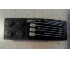 Slope, Curved 6 x 2 with Silver Circuitry Pattern Model Right Side (Sticker) - Set 7704