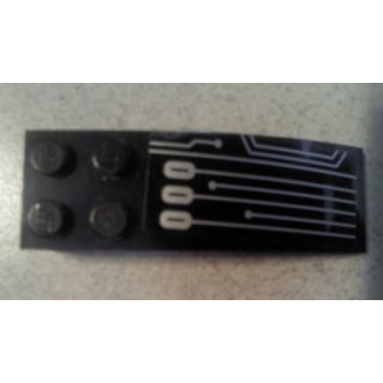 Slope, Curved 6 x 2 with Silver Circuitry Pattern Model Right Side (Sticker) - Set 7704