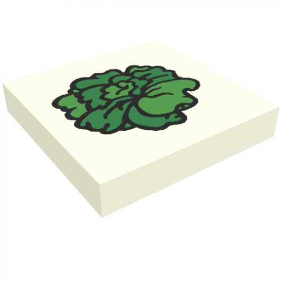 Tile 2 x 2 with Fabuland Lettuce Pattern