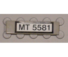 Tile 1 x 4 with Black 'MT 5581' on White Pattern (Sticker) - Set 5581