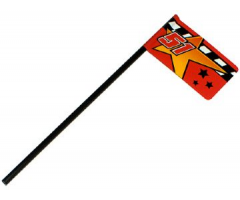 Hose, Rigid 3mm D. 16L / 12.8cm with Checkered Red Flag, Stars and Number 51 Pattern (Sticker) - Set 8651