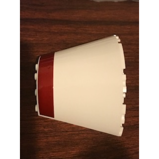 Cone Half 10 x 5 x 6 with SW Dark Red Thick Stripe Pattern (Sticker) - Set 75244