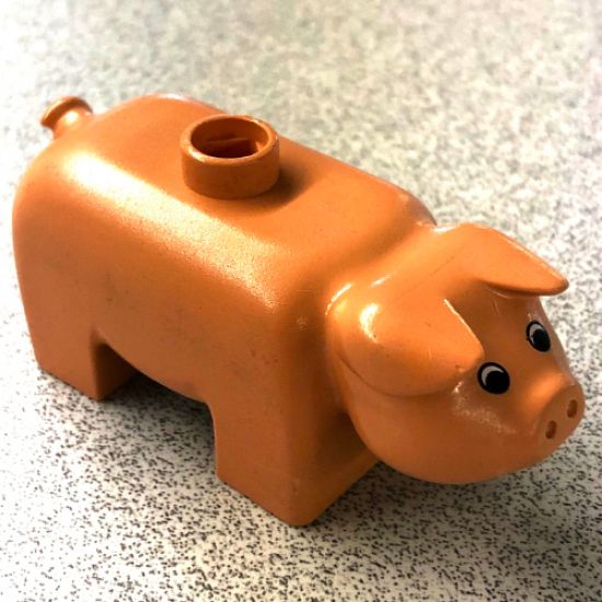 Duplo, Animal Pig, Black and White Eyes