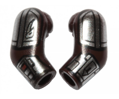 Arm, (Matching Left and Right) Pair with SW Silver Beskar Armor Plates Pattern
