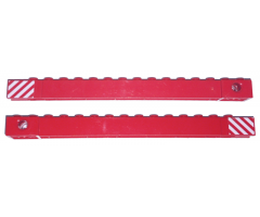 Crane Arm Outside, Wide with End Notch with Red and White Danger Stripes Pattern on Both Sides (Stickers) - Set 4552