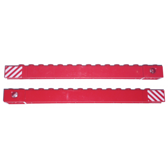 Crane Arm Outside, Wide with End Notch with Red and White Danger Stripes Pattern on Both Sides (Stickers) - Set 4552