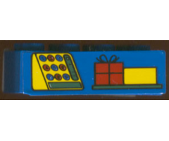 Brick 2 x 4 with Cash Register and Boxes Pattern (Sticker) - Set 4165