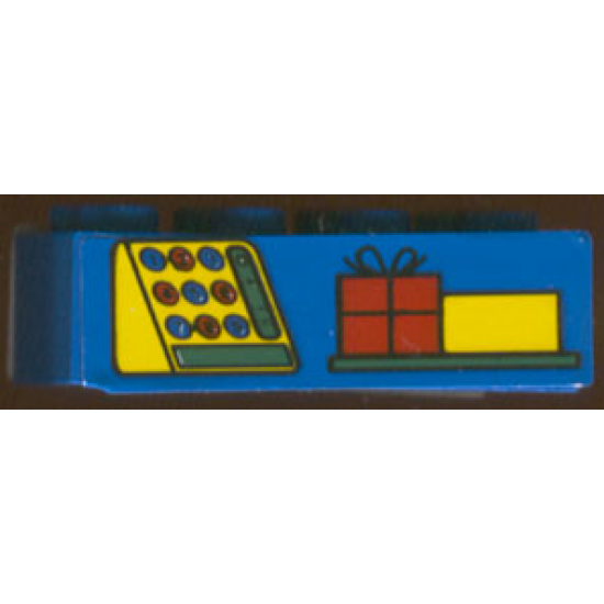 Brick 2 x 4 with Cash Register and Boxes Pattern (Sticker) - Set 4165