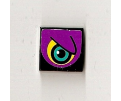 Tile 2 x 2 with Purple Eye Right Pattern (Sticker) - Set 8257