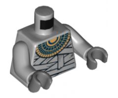 Torso Pharaoh's Quest Bandage Wrapping and Gold Necklace Pattern (Mummy Warrior) / Light Bluish Gray Arms / Dark Bluish Gray Hands