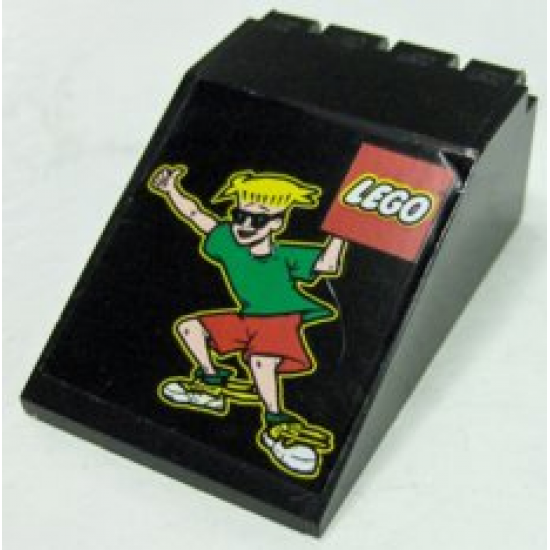 Windscreen 6 x 4 x 2 Canopy with LEGO Logo and Boy in Sunglasses Pattern (Sticker) - Set 3442