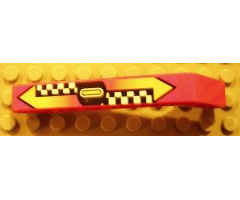 Technic, Liftarm 1 x 9 Bent (7 - 3) Thick with '1', Arrows and Checkered Pattern (Sticker) - Set 8241