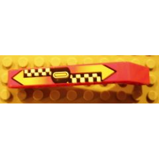 Technic, Liftarm 1 x 9 Bent (7 - 3) Thick with '1', Arrows and Checkered Pattern (Sticker) - Set 8241