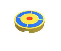 Tile, Round 2 x 2 with Archery Target Pattern