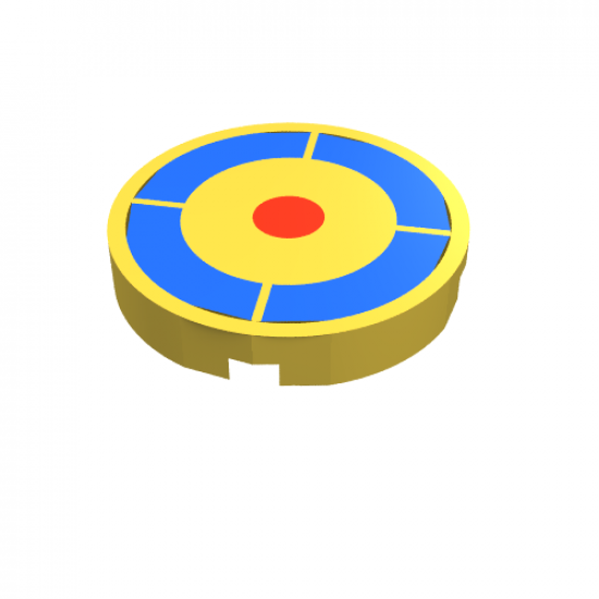 Tile, Round 2 x 2 with Archery Target Pattern