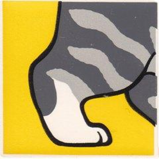 Duplo, Tile 2 x 2 x 1 with Cat Mosaic Picture 04 Pattern (Set 1014)