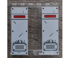 Panel 1 x 6 x 5 with 2 Light Bluish Gray Panels, Red Stripes and Vents Pattern (Stickers) - Set 70912