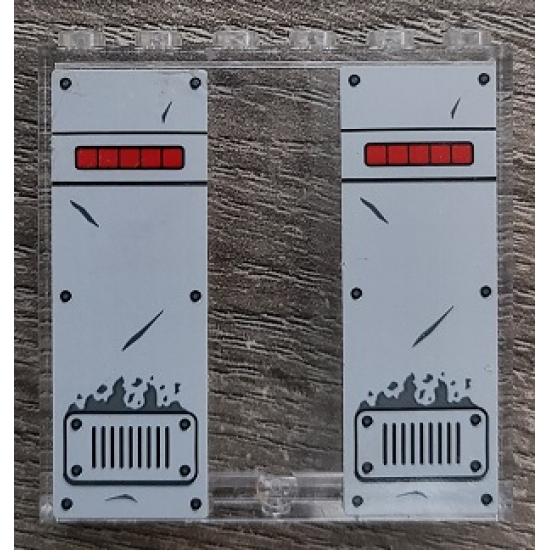 Panel 1 x 6 x 5 with 2 Light Bluish Gray Panels, Red Stripes and Vents Pattern (Stickers) - Set 70912