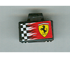 Minifigure, Utensil Briefcase with Checkered Ferrari Logo Pattern on Both Sides (Stickers)