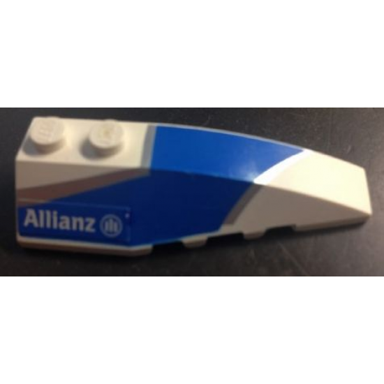 Wedge 6 x 2 Right with Blue and Silver Wraparound Pattern, with Allianz Logo Pattern (Sticker) - Set 8374