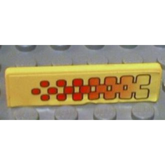 Panel 1 x 4 x 1 with Orange and Red Checkered Pattern Model Right (Sticker) - Set 8670