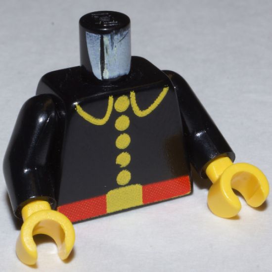 Torso Fire Uniform Five Button Pattern / Black Arms / Yellow Hands