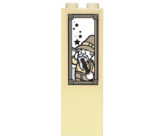 Brick 1 x 2 x 5 with Stars and Wizard in Frame Pattern (Sticker) - Set 4867
