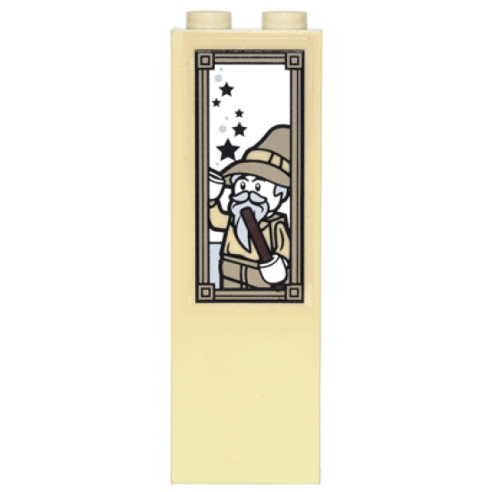 Brick 1 x 2 x 5 with Stars and Wizard in Frame Pattern (Sticker) - Set 4867