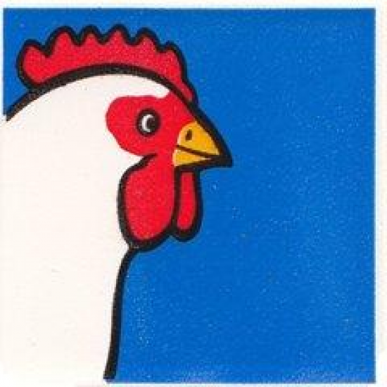 Duplo, Tile 2 x 2 x 1 with Chicken Mosaic Picture 15 Pattern (Set 1014)