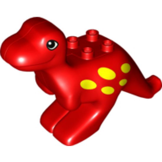 Duplo, Animal Dinosaur Tyrannosaurus rex Adult with Eyes and Yellow Spots Pattern