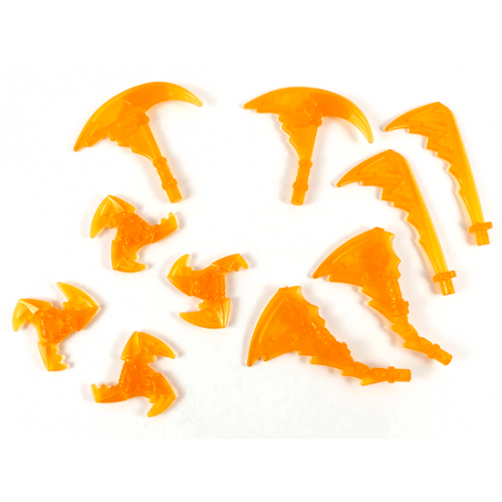 Minifigure, Weapon Pack Sickles, Swords and Shuriken, 10 in Bag (Multipack)