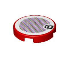 Tile, Round 2 x 2 with Bottom Stud Holder with Super Mario Scanner Code Shy Guy Pattern (Sticker) - Set 71366