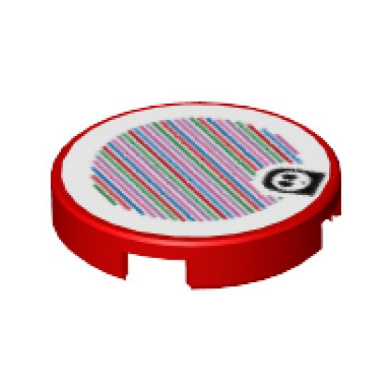 Tile, Round 2 x 2 with Bottom Stud Holder with Super Mario Scanner Code Shy Guy Pattern (Sticker) - Set 71366