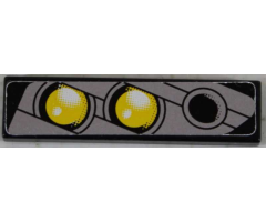Tile 1 x 4 with Double Yellow Headlight Left Pattern (Sticker) - Set 8458