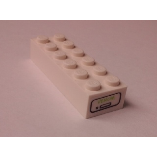 Brick 2 x 6 with 'VENOM' Pattern on Both Ends (Stickers) - Set 7888