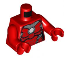 Torso Female Armor, White Arc Reactor and Silver Plates Pattern (Rescue) / Red Arms / Red Hands